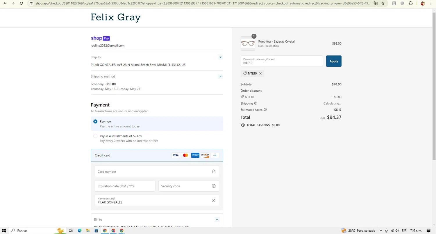 How to apply Felix Gray coupon code